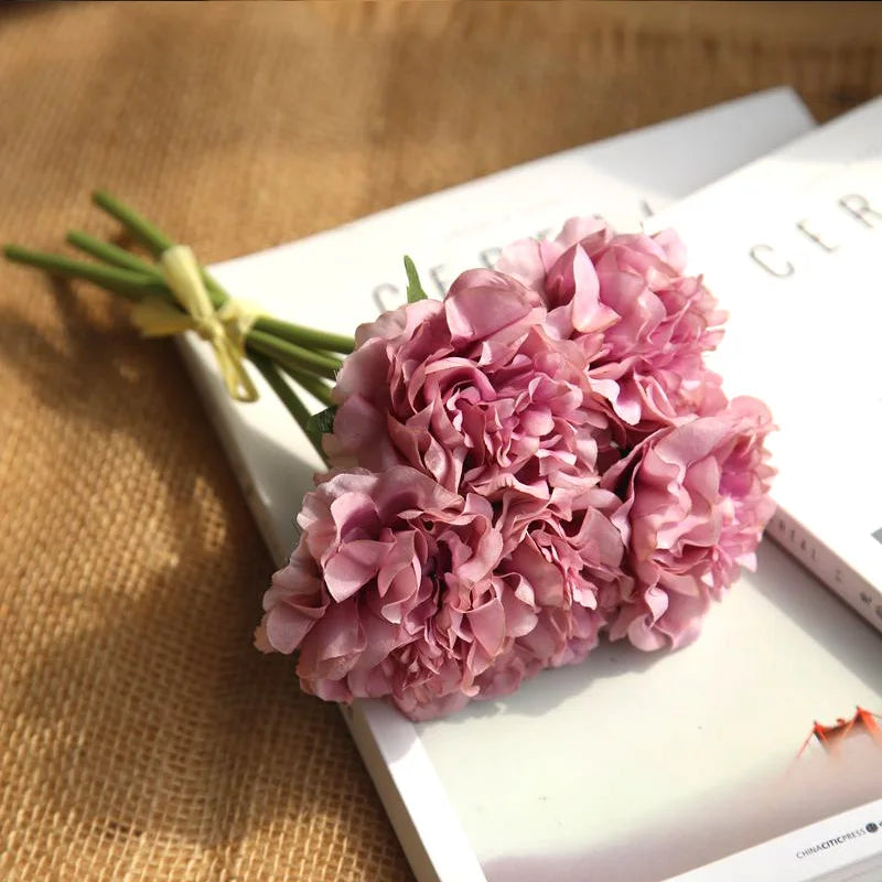 fleurs artificielles hortensias soie pour mariage décoration élégante