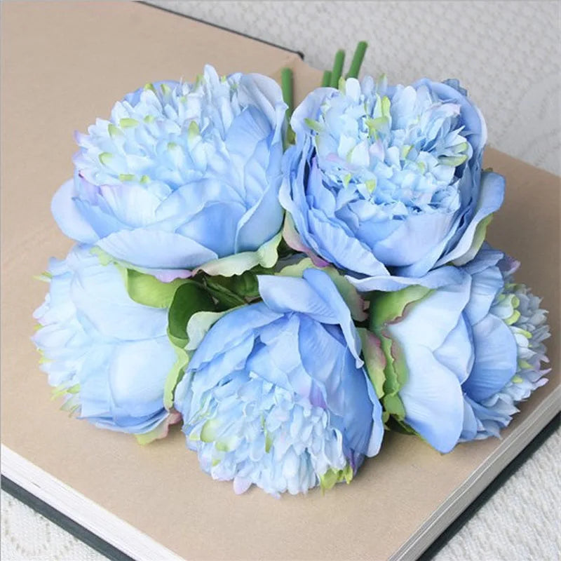 lot de 5 pivoines artificielles pour mariage et décoration intérieure