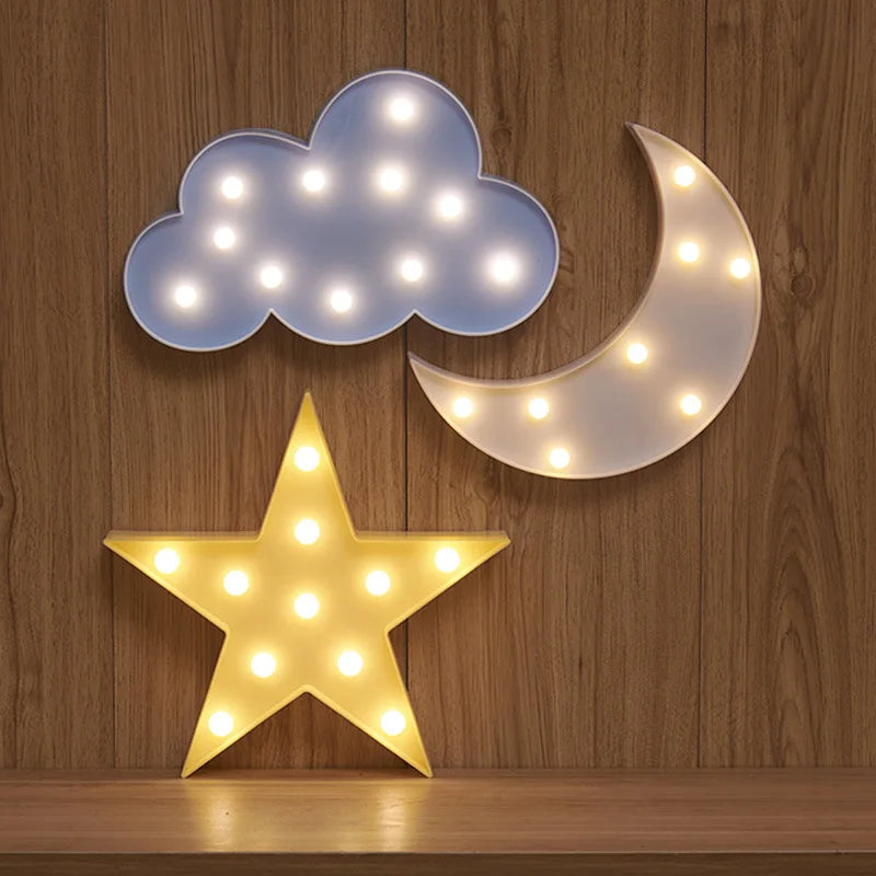 lampe led 3d nuage étoile lune veilleuse cadeau enfants décoration