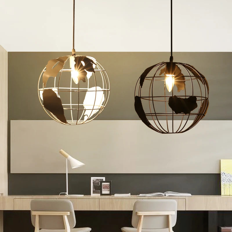 suspension à led globe rétro pour restaurants cafés et bars