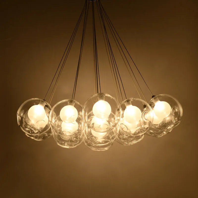 gzmj moderne boule de verre suspension lumières multiples têtes suspension lampe