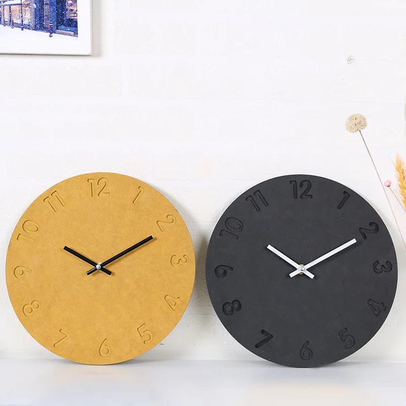 horloge murale numérique en bois design moderne décoration intérieure silencieuse