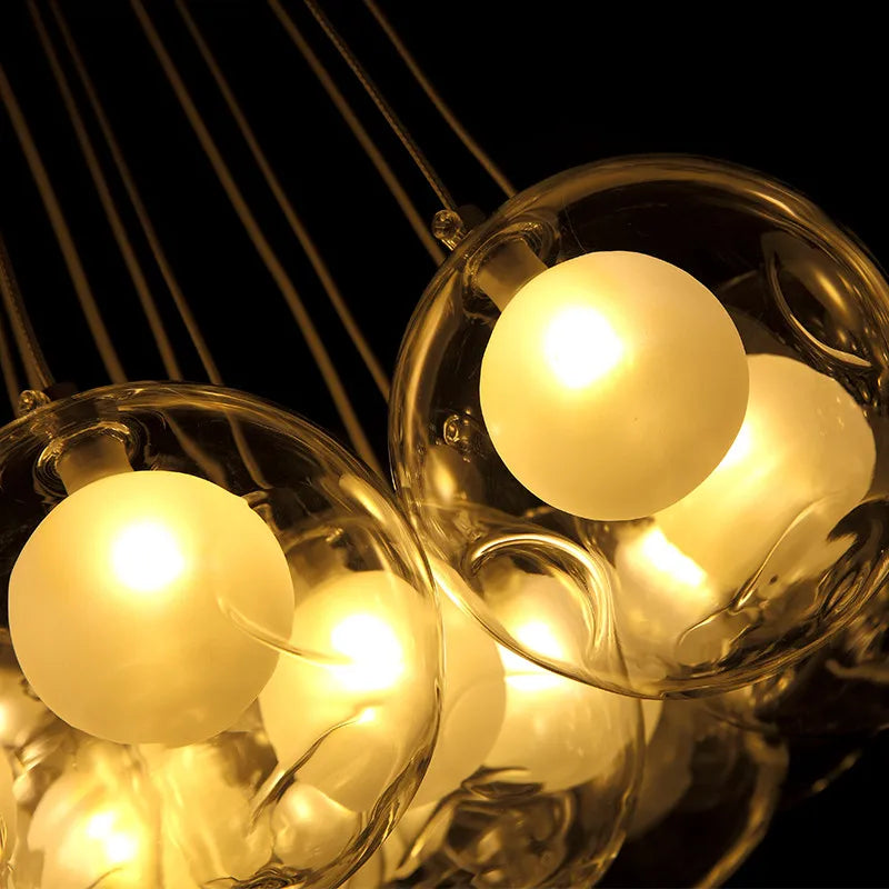 gzmj moderne boule de verre suspension lumières multiples têtes suspension lampe