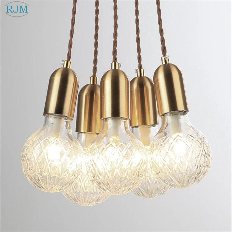 lustre suspension led créative en verre cristal postmoderne