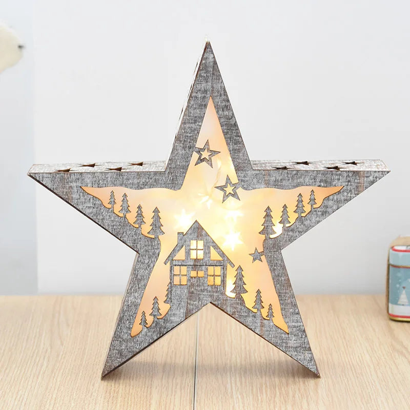 éclairage led vacances arbre noël cerf étoile décoration maison