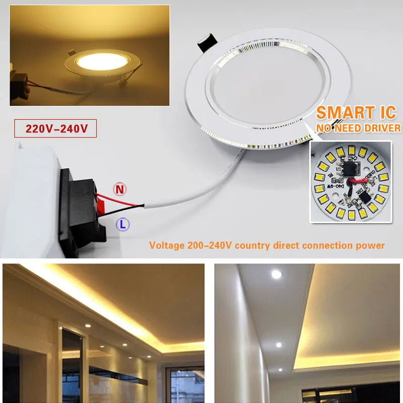 lot de 6 spots led encastrés pour éclairage intérieur