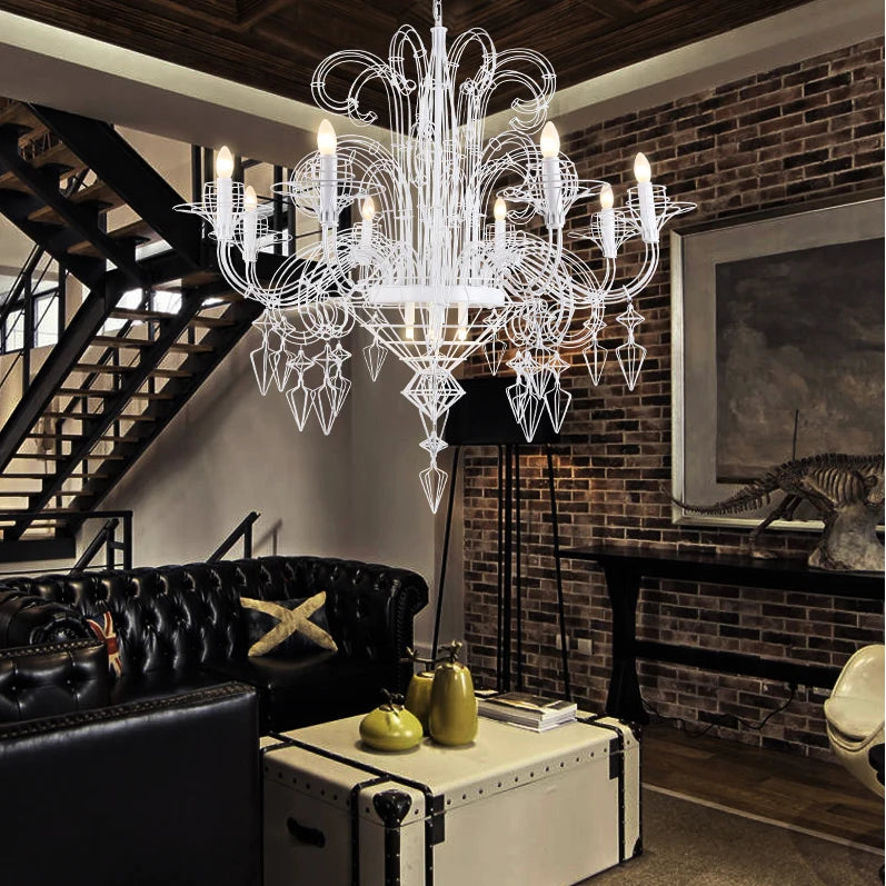 suspension en alliage post-moderne baroque design lumineux