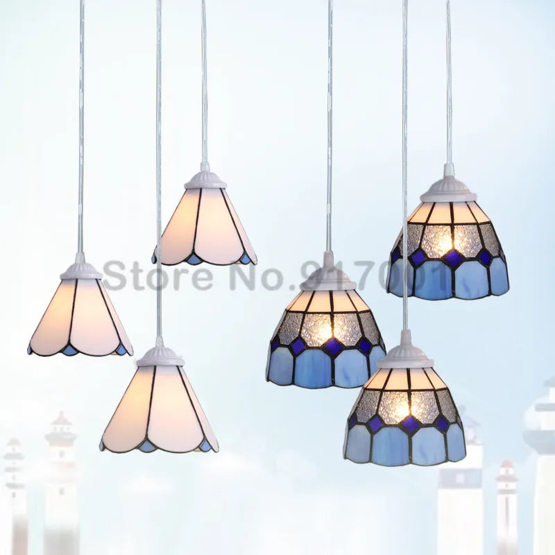 3 Heads Colorful Glass LED Pendant Lamps Light,Bedroom Suspension Hanging Ceiling Lamp