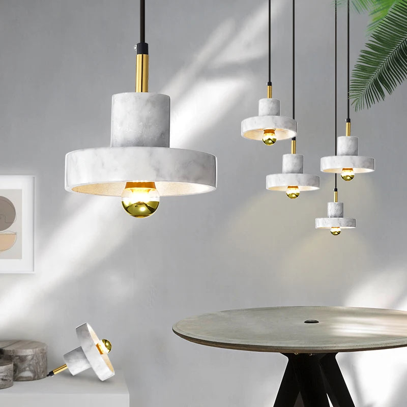 Nordic marble chandeliers post-modern minimalist bar, living room, dining room, bedside decorative lamps and lanterns