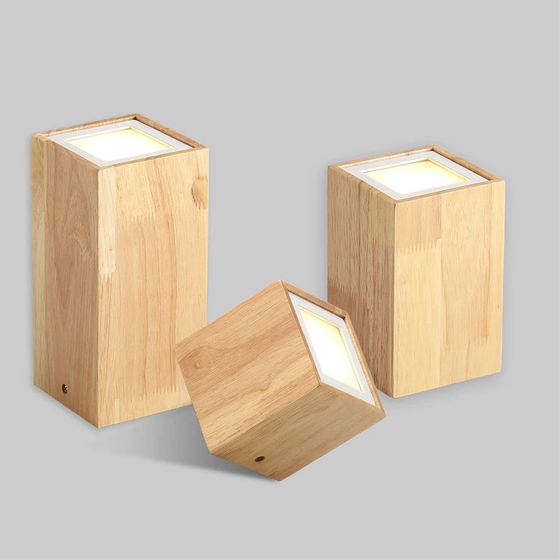 plafonnier moderne à leds design bois rond carré décoration intérieure