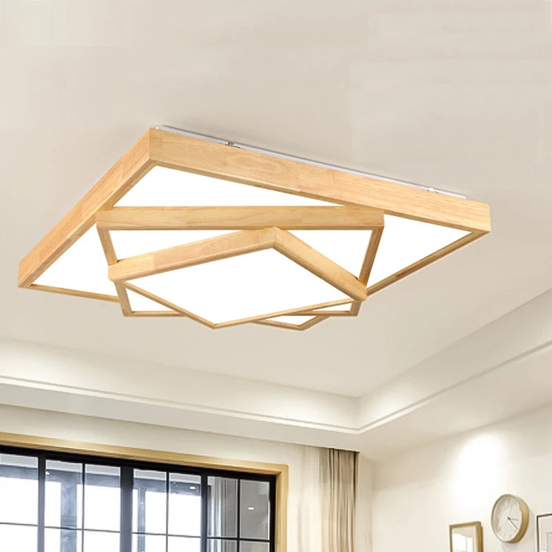 lampes led de plafond en bois massif moderne