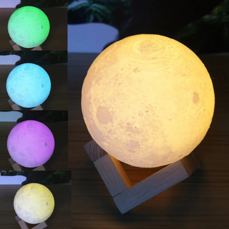 lampe lune 3d rechargeable avec changement de couleur tactile