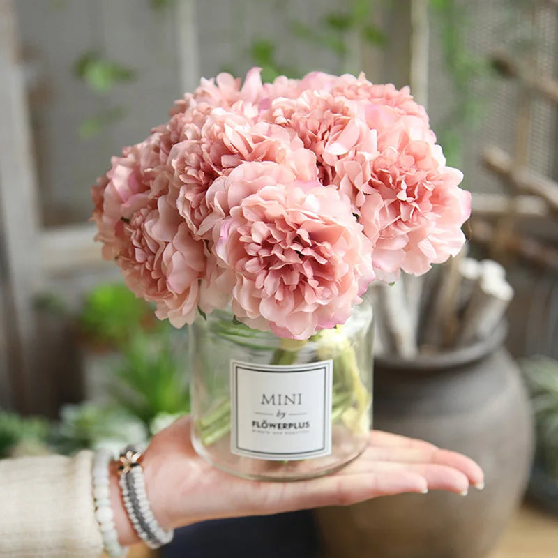 fleurs artificielles hortensias soie pour mariage décoration élégante