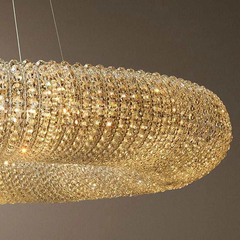 suspension vintage en cristal avec lumière led élégante