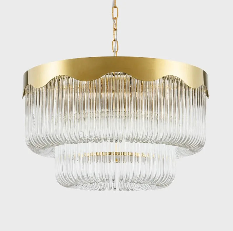 lustre suspendu moderne en verre cristal design élégant