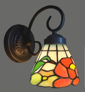 lampe de chevet tiffany oiseau en verre pour décoration intérieure