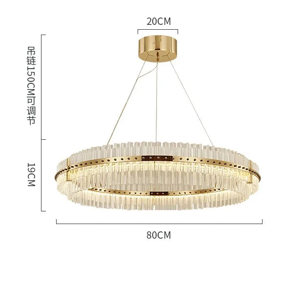 lustre suspendu en cristal moderne à rayures créatives