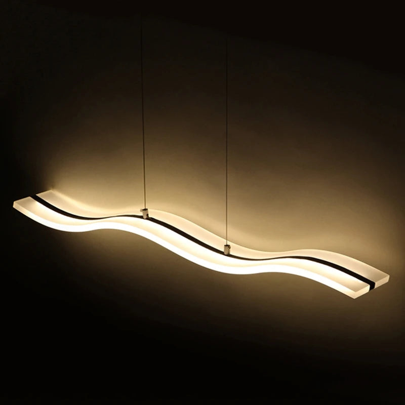 suspension moderne acrylique design vague gzmj led luminaire
