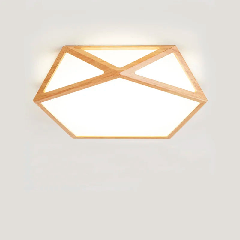 plafonnier led en bois créatif pour éclairage général