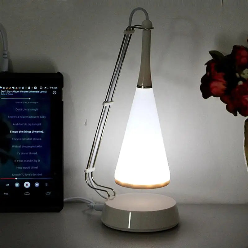 lampe de table led tactile rechargeable avec haut-parleur bluetooth et veilleuse