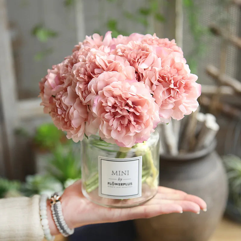 fleurs artificielles hortensias soie pour mariage décoration élégante