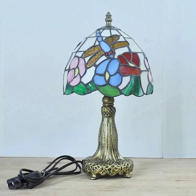 lampe de bureau libellule style tiffany cadeau original décoratif