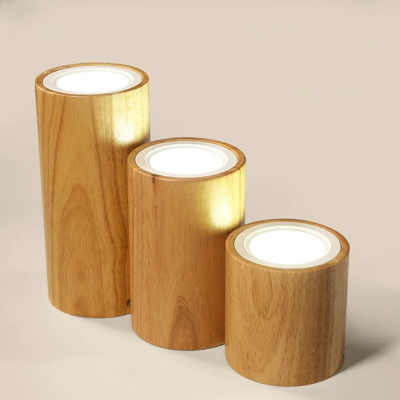 plafonnier moderne à leds design bois rond carré décoration intérieure