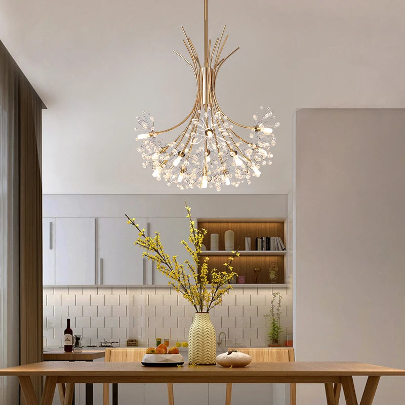 suspension en cristal de pissenlit pour ambiance moderne