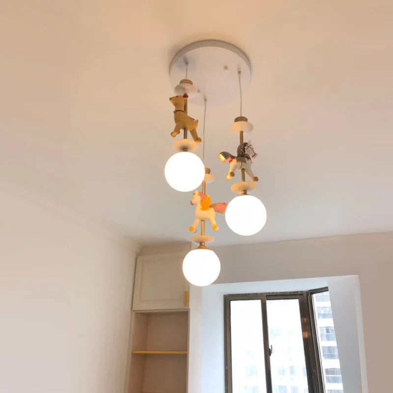 lampe de chevet suspendue en bois moderne pour enfants