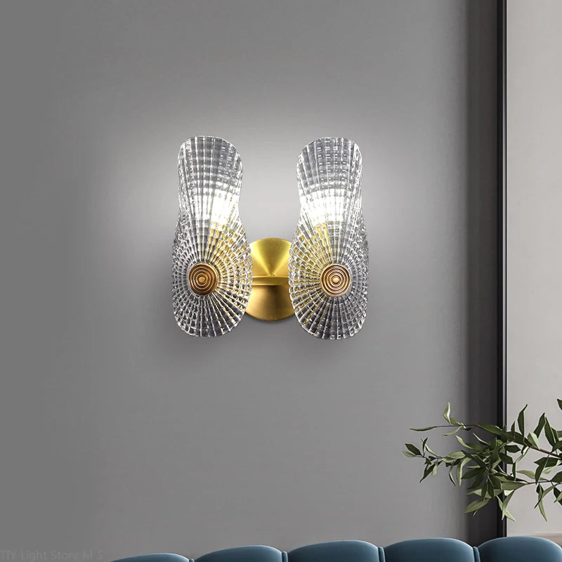 applique murale led design ailes dorées de luxe moderne