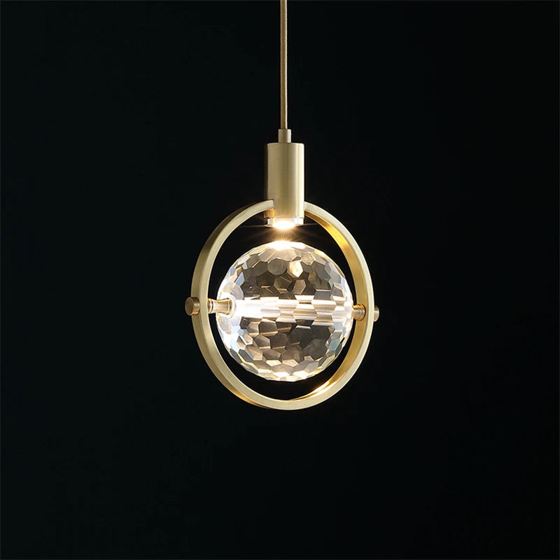 suspension LED en cristal design nordique luxueux