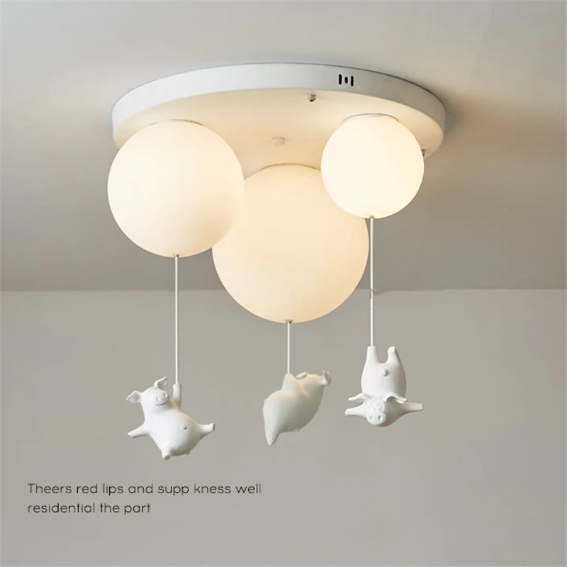 plafonnier led cochon volant pour décoration enfants