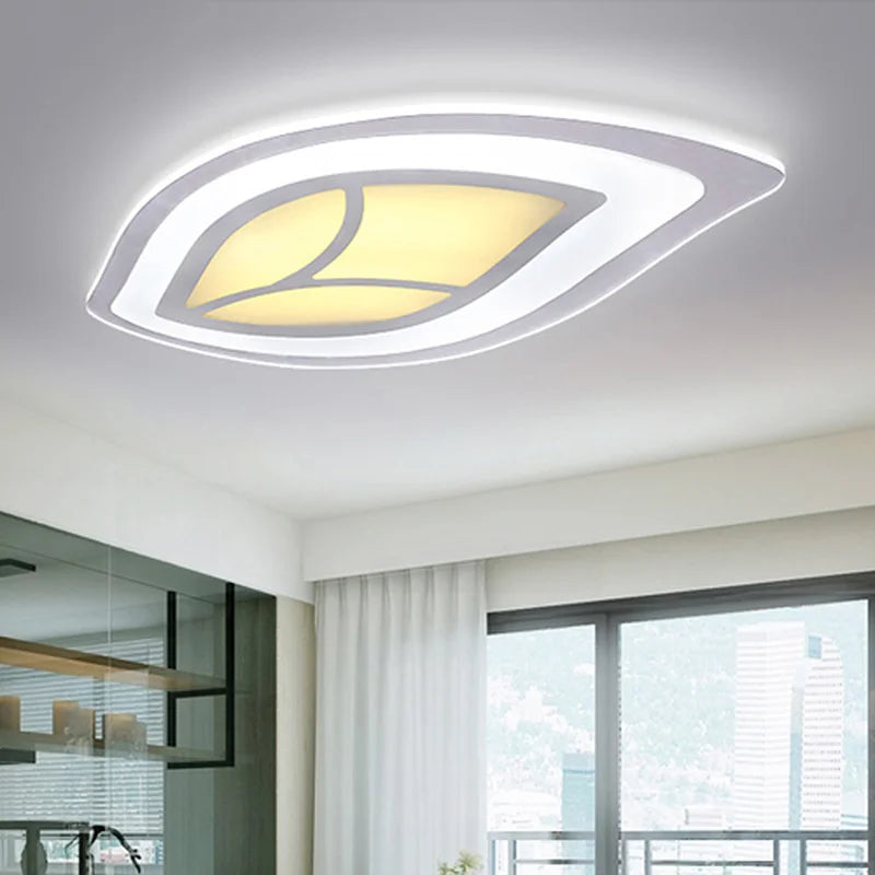 plafonnier led ultra fin design feuilles créatives moderne