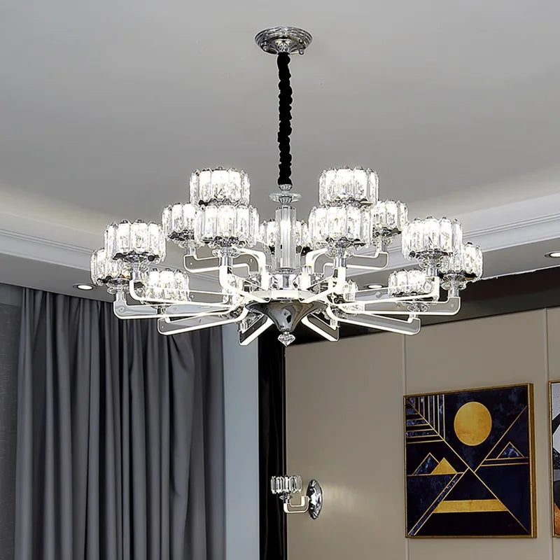 lustre en cristal moderne luxe pour décoration intérieure élégante