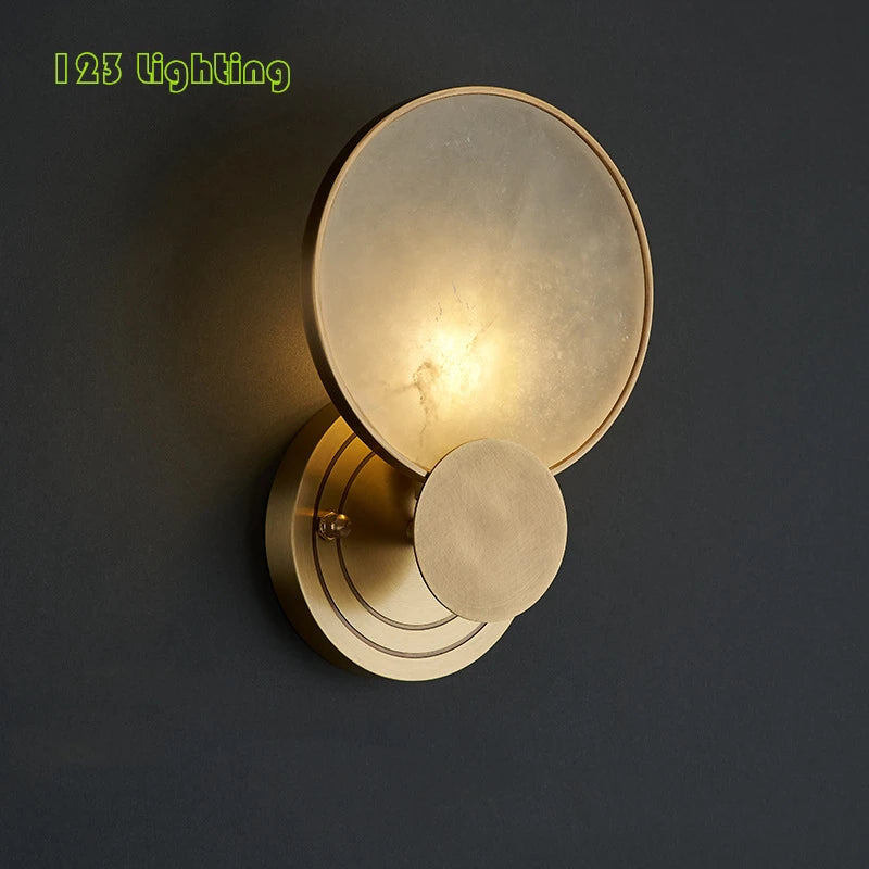 applique murale led ronde en marbre naturel design moderne pour intérieur