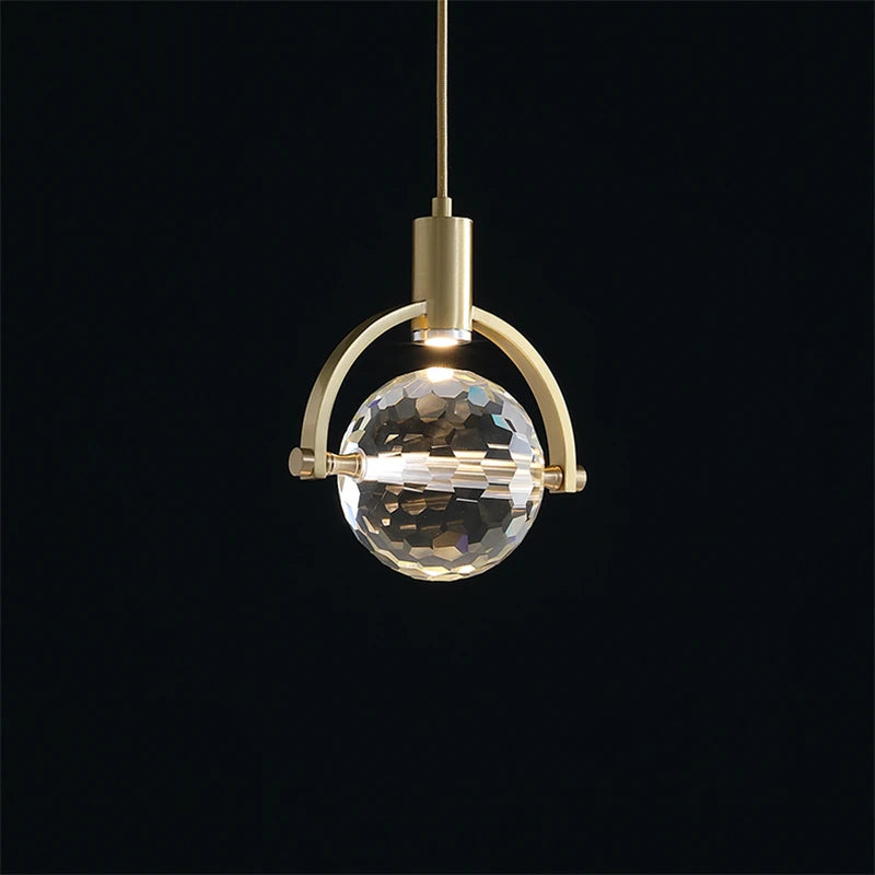 suspension LED en cristal design nordique luxueux