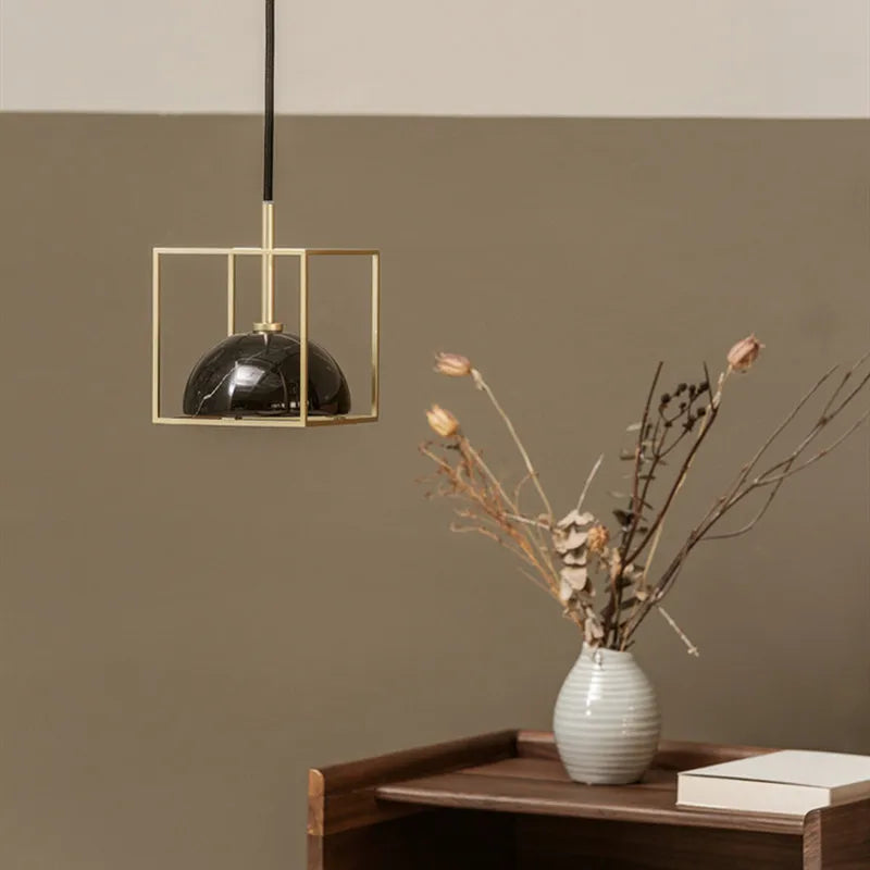 lustre moderne en pierre naturelle pour décoration minimaliste