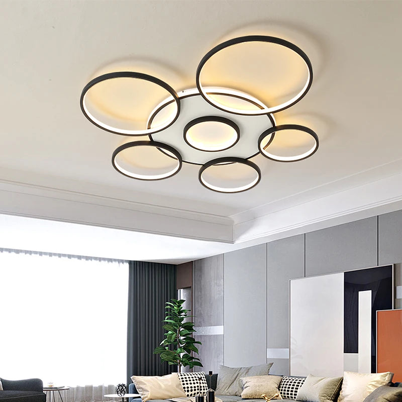 lustre led moderne en bois et aluminium pour éclairage intérieur