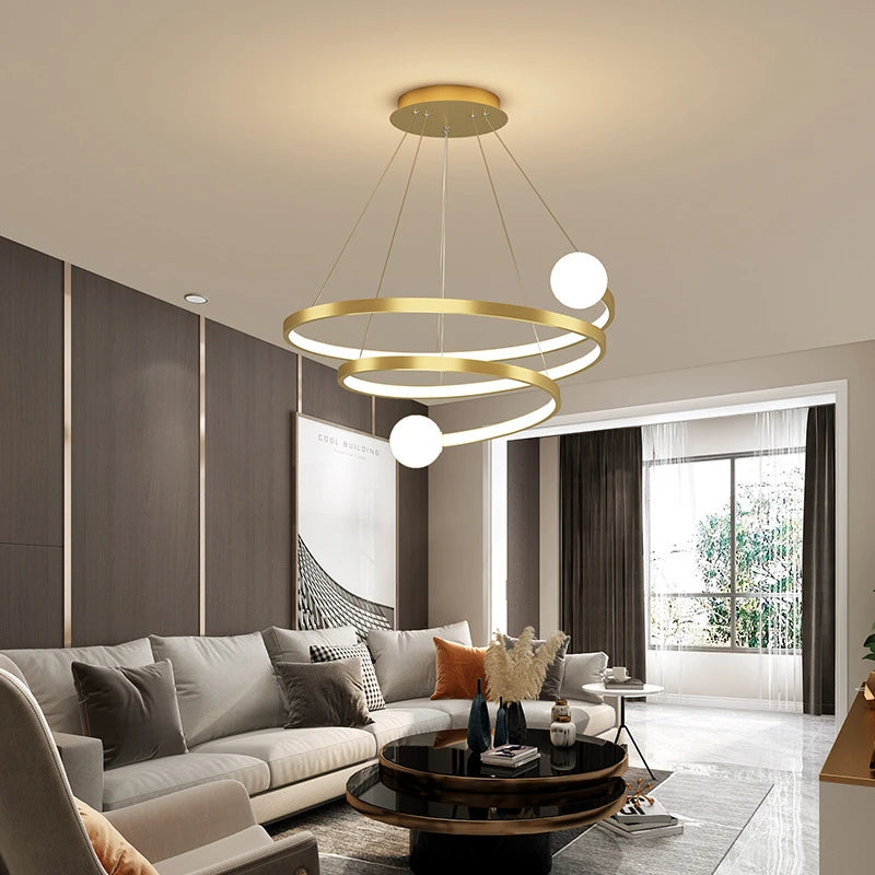 lustre moderne créatif en spirale pour décoration intérieure