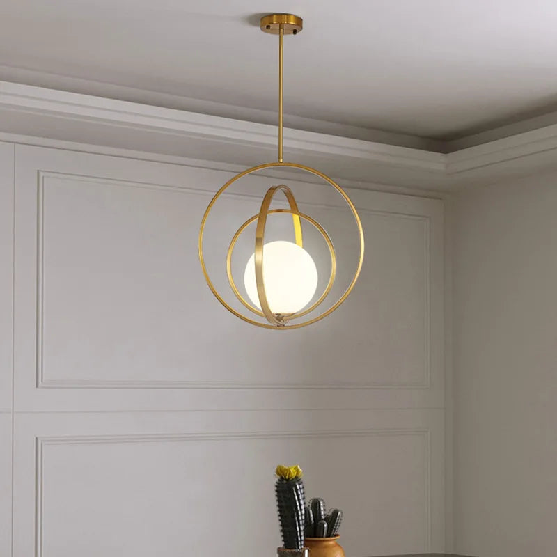 lustre rond en verre nordique minimaliste design de luxe