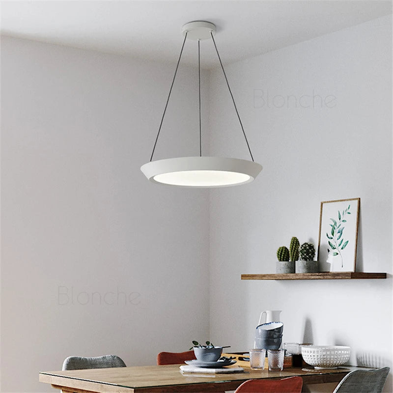 suspension moderne ronde en led pour éclairage intérieur