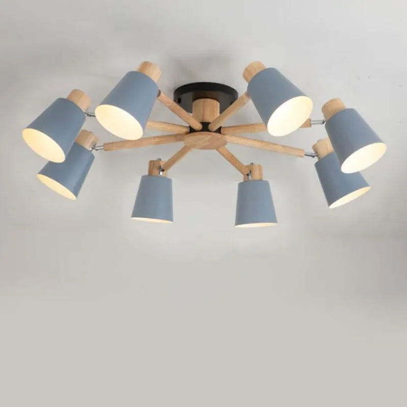 lustre nordique en bois massif simple et moderne