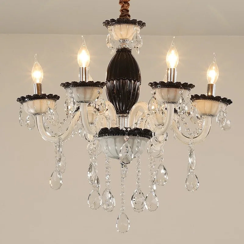 lustre moderne en cristal pour décoration intérieure lumineuse