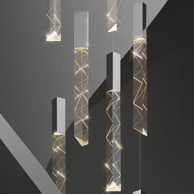 lustre moderne en cristal pour décoration intérieure élégante