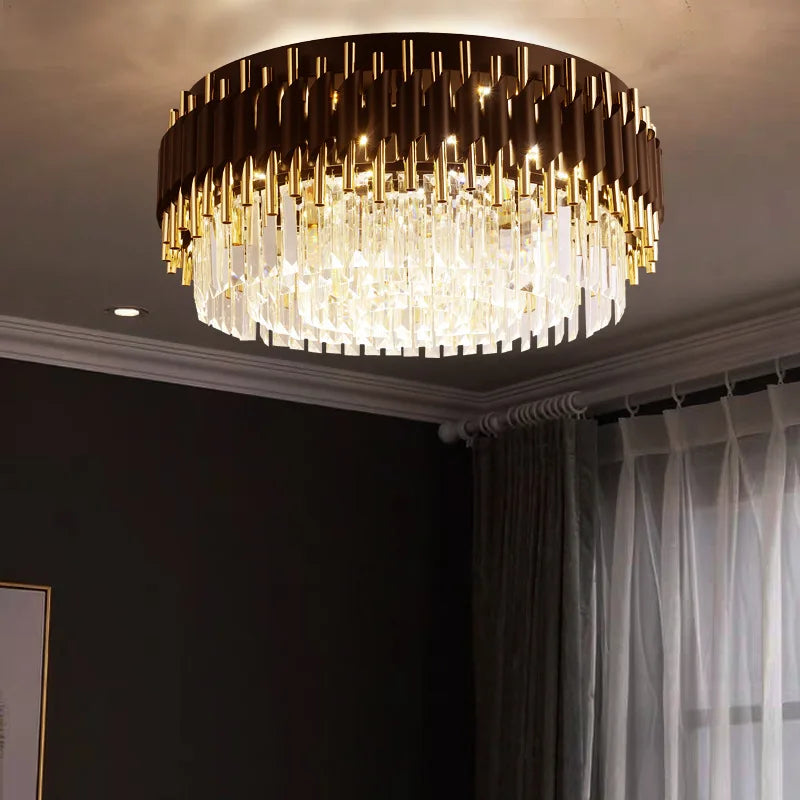 lustre led moderne en cristal de luxe éclairage décoratif