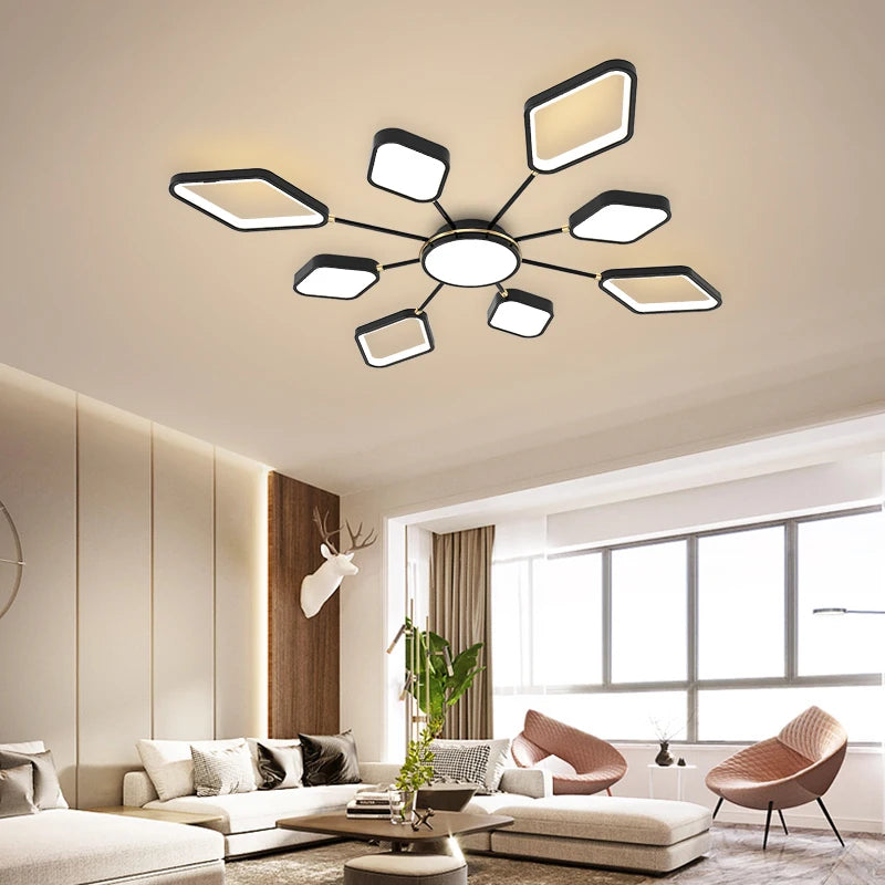 lustre led moderne avec télécommande pour intérieur élégant