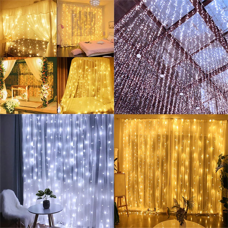 rideau lumineux led glaçons guirlande décorative pour fêtes et mariages