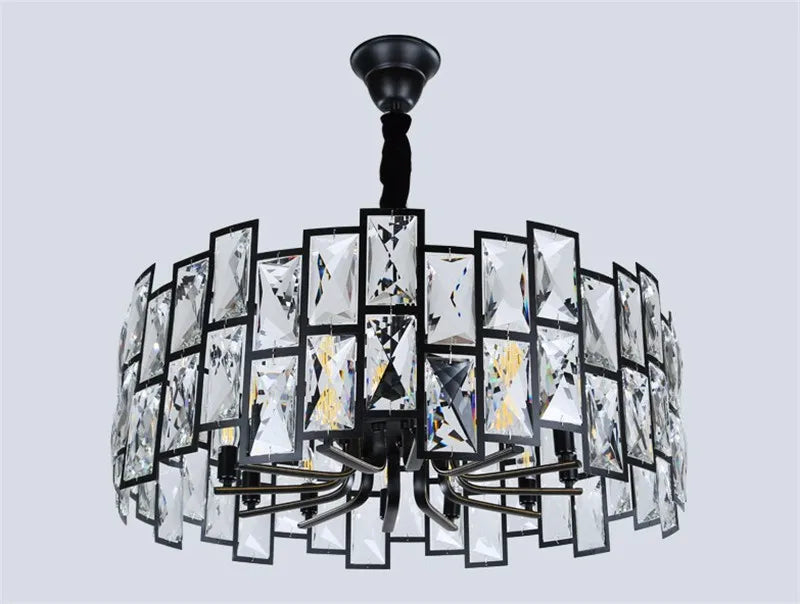 lustre rond moderne en cristal pour éclairage intérieur