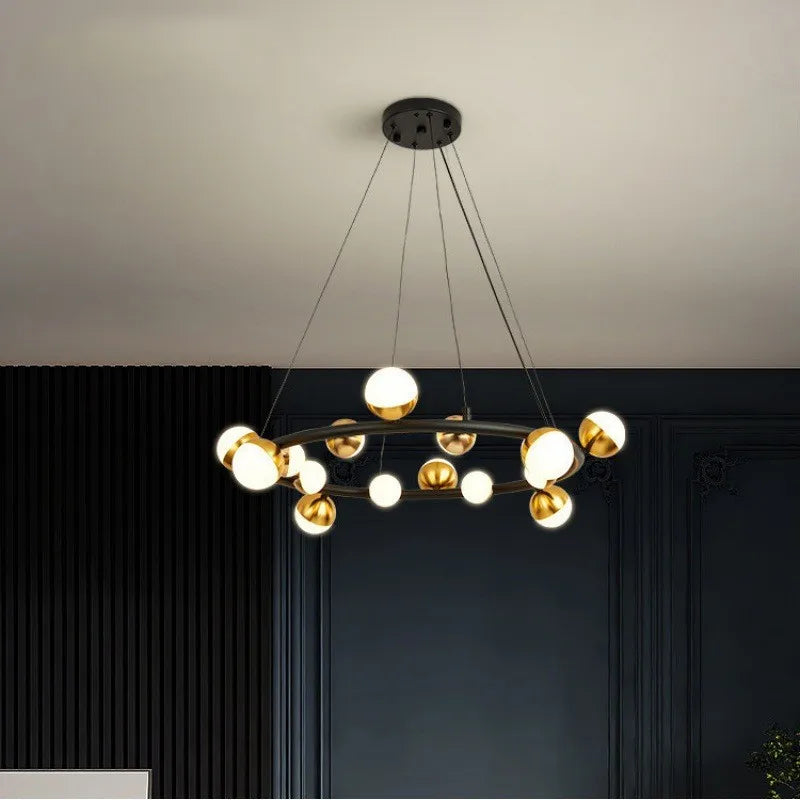 lustre led style nordique boule de verre moderne créatif galvanoplastie