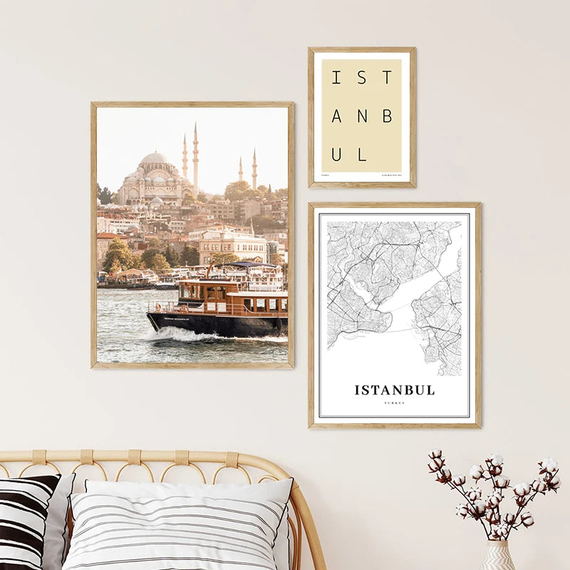 carte d'istanbul photographie paysage art mural moderne